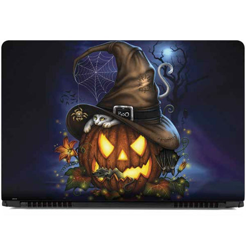 Halloween Cat and Jack O Lantern Pumpkin by Sarah Richter Dell Inspiron Skin
